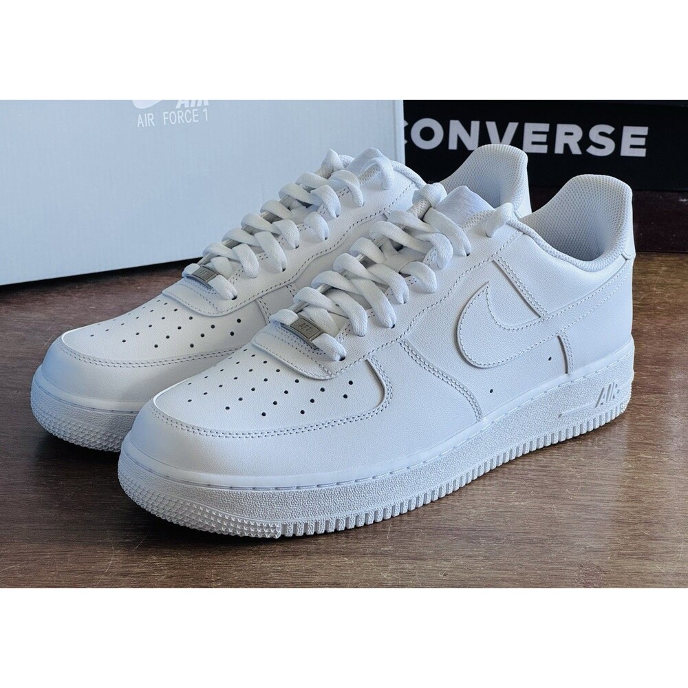 Men’s Size 12 Nike Air Force 1 ’07 Low Triple White CW2288-111 NIB